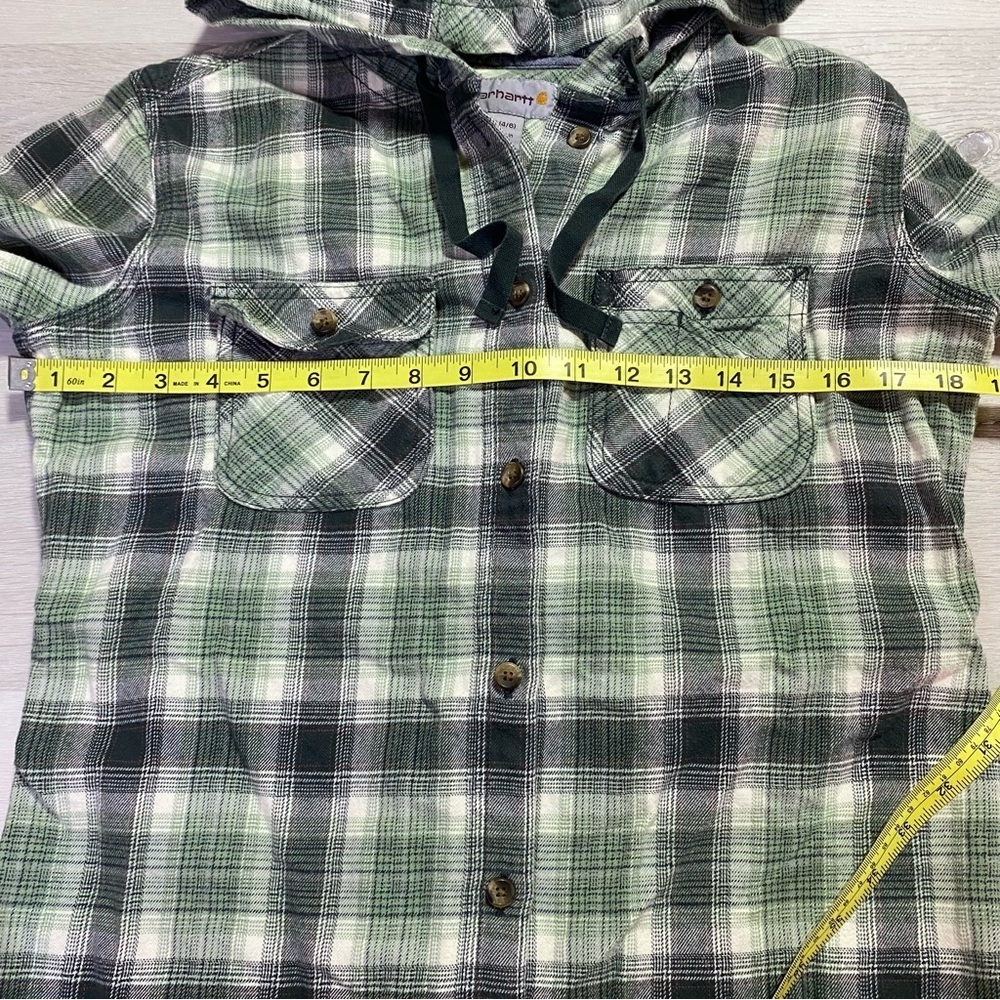 Carhartt Green Plaid Button Down Shirt - Picture 11 of 14